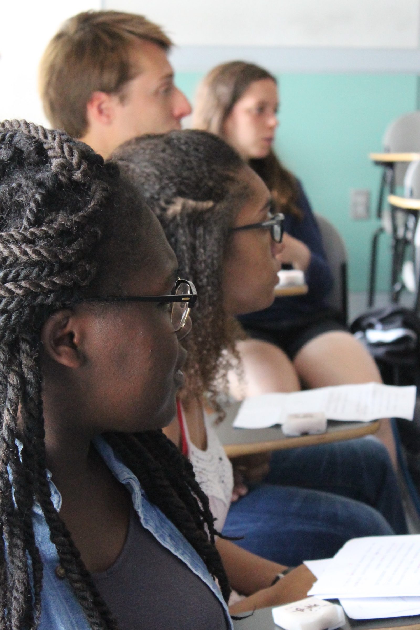 Students focused in class